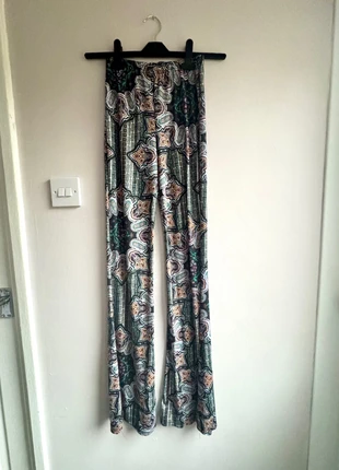 Boho Printed Flared Trousers – UK 4 XS Festival Retro Pattern High Waist Stretch, brand: Vintage Dressing, condition: Very good, size: XS / UK 4-6, £8.00, £9.10 includes Buyer Protection