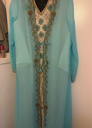 White and turquoise abaya / kaftan, brand: dubai, condition: Very good, size: Other, £60.00, £63.70 includes Buyer Protection