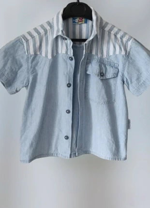Belle chemise manches courtes vintage garçon "Z" rayée bleu ciel et blanche - Taille 5 ans, marca: Z Kids, estado: Bueno, tamaño: 5 años / 110 cm, 6,00 €, 7,00 € Protección al comprador incluida