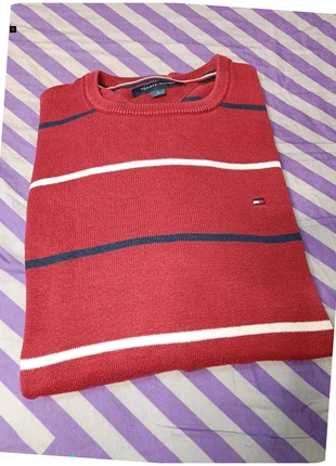 Pull-over tommy Hilfiger, homme taille M, rougen à rayures, brand: Tommy Hilfiger, condition: Very good, size: M, €26.68, €28.71 includes Buyer Protection