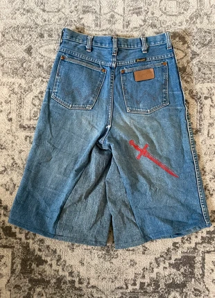 Jort short baggy large handmade style JNCO y2k brodé peinture hiphop, merk: JNCO, staat: Heel goed, maat: XS, € 40,00, € 42,70 inclusief Kopersbescherming Pro