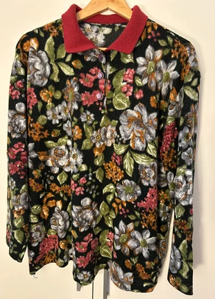 Pull rétro à fleurs maille fine mais chaude, marque: Vintage, état: Très bon état, taille: XXXL / 46 / 18, 10,00 €, 11,20 € Protection acheteurs incluse
