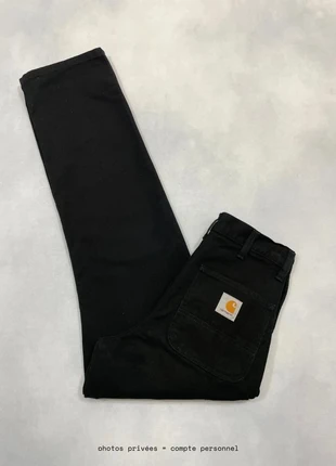 Jean Carhartt wip Noir Large modèle Single knee pant Taille Haute Carpenter - Taille S w26 #903, merk: Carhartt, staat: Heel goed, maat: S / 36 / 8, € 49,00, € 52,15 inclusief Kopersbescherming Pro