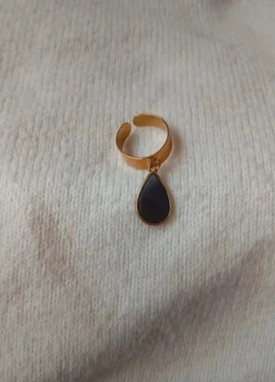 Bague dorée noire, condition: Very good, size: Adjustable, €8.00, €9.10 includes Buyer Protection