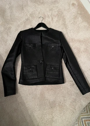 Zwart glanzend jasje van Just Cavalli, merk: Just Cavalli, staat: Goed, maat: XS / 34 / 6, € 28,00, € 30,10 inclusief Kopersbescherming