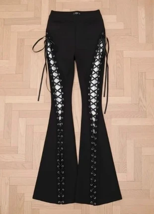 Pantalon Évasé Gothique Noir à Taille Nouée – Lilac XN – Taille M, marque: Lilac XN, état: Très bon état, taille: M / 38 / 10, 57,90 €, 61,50 € Protection acheteurs incluse