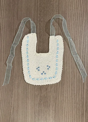 Babero de bebé blanco y azul, marca: Hecho a Mano, estado: Nuevo sin etiquetas, 5,00 €, 5,95 € Protección al comprador incluida