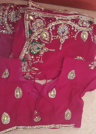 Saree de fête magenta, brand: saree, condizioni: Ottime, taglia: S / IT 40 / EU 36, €35.00, €37.45 include la Protezione acquisti