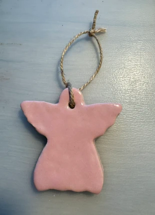 Handmade pink ceramic angel christmas tree ornament, condizioni: Nuovo senza cartellino, €5.00, €5.95 include la Protezione acquisti