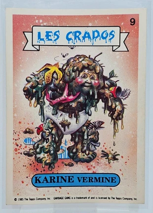 Carte Les Crados n°9 - Karine Vermine - 1985 - Topps, brand: Topps, condition: Good, €5.90, €6.90 includes Buyer Protection Pro