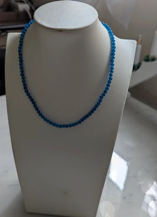 Collier perle agate  bleu lithotherapie pierre naturelle vintage, marke: lithotherapie, zustand: Sehr gut, 12,00 €, 13,30 € inklusive Vinted-Käuferschutz