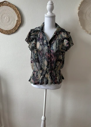 🎨 Blouse à volants taille 38, marke: Camille de Paris, zustand: Sehr gut, größe: M / 38 / 10, 8,00 €, 9,10 € inklusive Vinted-Käuferschutz