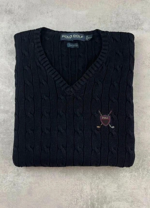 Pull Sans Manches V Col V Torsadé Polo Golf Ralph Lauren Noir XXL Homme Vintage, merk: Ralph Lauren, staat: Nieuw zonder prijskaartje, maat: XXL, € 43,00, € 45,85 inclusief Kopersbescherming