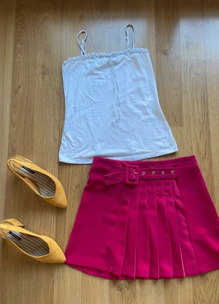 T- shirt blanc/ white shirt / Débardeur femme/ camiseta tirantes cordón terciopelo T.M, marca: Mango, estado: Muito bom, tamanho: M / 38 / 10, €4.50, €5.43 inclui Proteção do Comprador