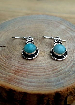 Boucle d'oreilles Earing Alliage Acier Inoxydable Pierre Précieuse Amazonite, condition: Very good, €10.00, €11.20 includes Buyer Protection