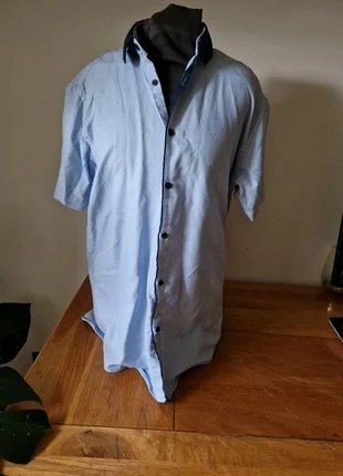 Primark slim fit collar 15.5 navy and light blue shirt, brand: Primark, condition: Very good, size: M, £1.00, £1.75 includes Buyer Protection
