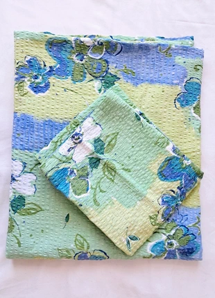 Parure 2 housses de couette gaze de coton imprimé printanier 1 personne, marca: Vintage Dressing, estado: Novo com etiquetas, tamanho: Solteiro (135-150 cm x 200-220 cm), €10.00, €11.20 inclui Proteção do Comprador
