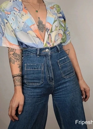 Chemise manches courtes bleu a motifs Vintage 80s 90s taille S/M, marque: Vintage, état: Très bon état, taille: M / 38 / 10, 14,00 €, 15,40 € Protection acheteurs (Pro) incluse