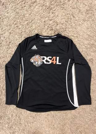 Adidas RS4L Long Sleeve Sports Shirt – Tiger Design with White Accents, marque: adidas, état: Très bon état, taille: L / 40 / 12, 15,00 €, 16,45 € Protection acheteurs incluse