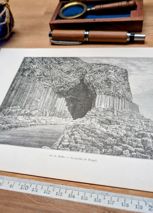 Imprimée en 1898, la grotte de Fingal, Ecosse. Original Vintage Authentique, brand: LesOubliées, condition: Very good, €17.90, €19.50 includes Buyer Protection Pro