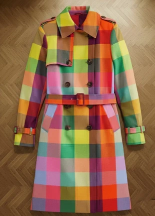 Trench multicoloreà carreaux -taille M, marca: Virelune, estado: Muy bueno, tamaño: M / 38 / 10, 130,00 €, 137,20 € Protección al comprador incluida