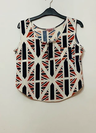Graphic Print Sleeveless Top, merk: R.S. Moda, staat: Heel goed, maat: L / 40 / 12, € 15,00, € 16,45 inclusief Kopersbescherming