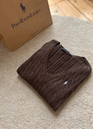 Pull torsadé Ralph Lauren S marron, marque: Ralph Lauren, état: Très bon état, taille: L / 40 / 12, 39,00 €, 41,65 € Protection acheteurs incluse