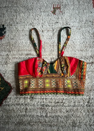 Red Afro Print Crop top (Custom made), marque: Sonstiges, état: Très bon état, taille: XS / 34 / 6, 9,00 €, 10,15 € Protection acheteurs incluse