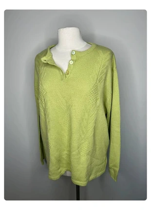 Pull Col V Vert en Acrylique, Taille 46/48 - Un Éclat de Fraîcheur pour un Style Élégant! 🌿, brand: Vintage Dressing, condition: Very good, size: XXXL / 46 / 18, €16.00, €17.50 includes Buyer Protection Pro