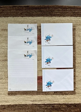 Setje briefpapier smurfen schtroumpf, merk: peyo, staat: Heel goed, € 5,00, € 5,95 inclusief Kopersbescherming