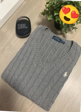 Pull torsadée Ralph Lauren col v gris M femme, marque: Ralph Lauren, état: Très bon état, taille: M / 38 / 10, 65,00 €, 68,95 € Protection acheteurs incluse