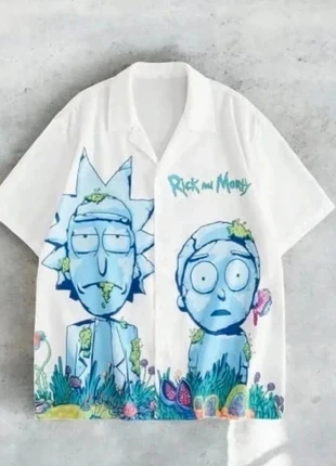 🤍 Chemise Rick et Morty à imprimé coloré 🤍, marke: Vintage Dressing, zustand: Sehr gut, größe: M, 32,99 €, 35,34 € inklusive Vinted-Käuferschutz
