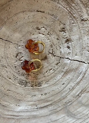 Boucles d’oreilles mini créoles dorée perle fleur marron ambré acier inoxydable, marke: Boutique indépendante, zustand: Neu, 8,00 €, 9,10 € inklusive Vinted-Käuferschutz