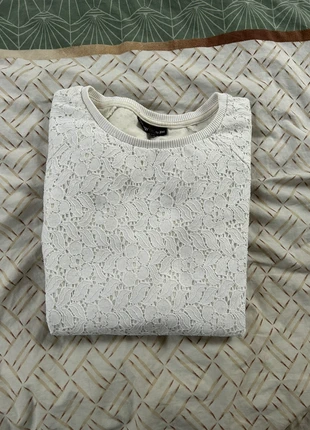 Pull blanc en crochet fleuri, brand: Groggy by jbc, condition: Very good, size: XS / 34 / 6, €5.00, €5.95 includes Buyer Protection