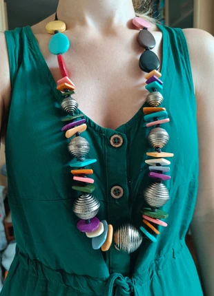 Collana etnica multicolore, staat: Heel goed, € 4,00, € 4,90 inclusief Kopersbescherming