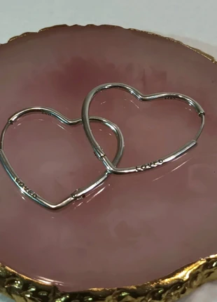Pendientes aro corazón plateado plata Earrings Boucles d'oreilles créoles, marque: Plata, état: Très bon état, 14,00 €, 15,40 € Protection acheteurs incluse