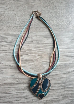 Vintage Enameled Brass Heart Pendant Necklace, brand: Vintage, condition: Good, £2.00, £2.80 includes Buyer Protection