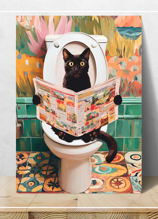 Poster Gatto sul WC – 28,7 × 20 cm, brand: CAT, condizioni: Nuovo senza cartellino, €7.95, €9.05 include la Protezione acquisti Pro