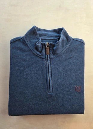 chaps sweat vintage half zip col montant bleu L y2k classique, marke: CHAPS, zustand: Sehr gut, größe: L, 26,00 €, 28,00 € inklusive Vinted-Käuferschutz