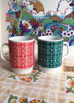 🎀Duo de tasses vintage aux couleurs de l'hiver, marca: Vintage, estado: Muy bueno, 10,00 €, 11,20 € Protección al comprador incluida