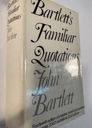 Bartlett's Familiar Quotations. John Bartlett. Hard back, 1968. Macmillan., estado: Bueno, 79,95 €, 84,65 € Protección al comprador incluida