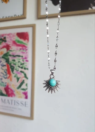 🌟 le mi-soleil de turquoise 🌟 sérénité, sagesse 🌟 collier fantaisie alliage de zinc acier inoxydable, condition: New without tags, €6.00, €7.00 includes Buyer Protection Pro