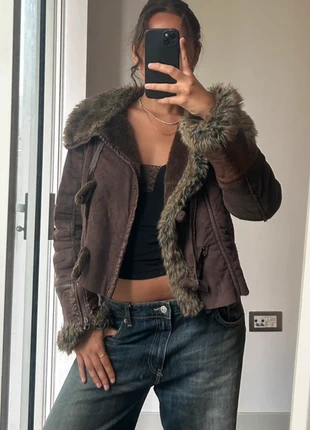 Miss sixty brown faux fur suede afghan asymmetrical cropped jacket, brand: Miss Sixty, condition: New without tags, size: 8 / M, $49.00, $52.15 includes Buyer Protection