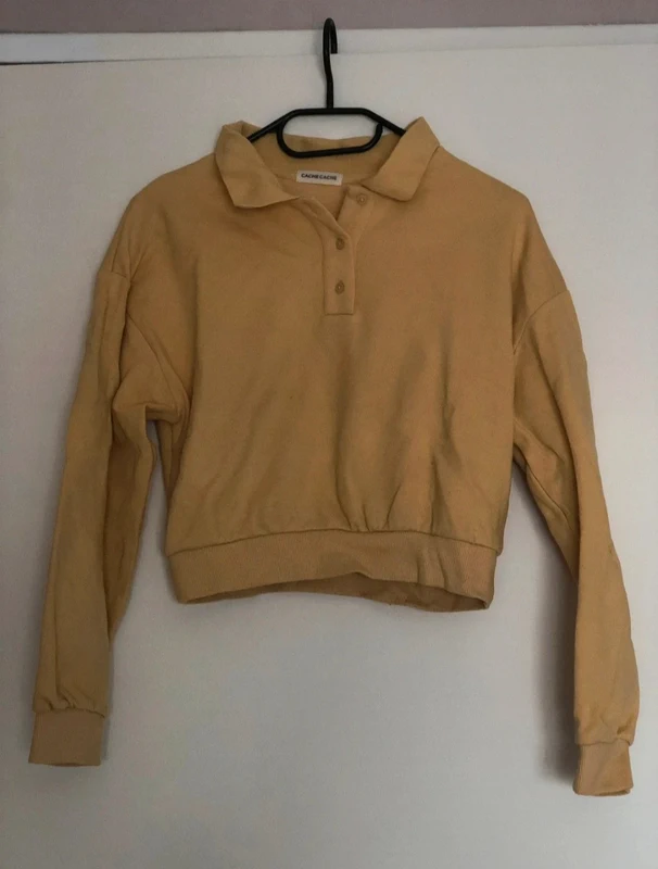 Pull polo court jaune Cache-Cache