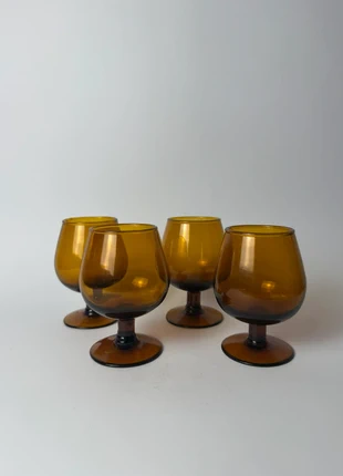 Lot de 4 verres vintage ambre orangé – style rétro, marca: Vintage De Luxe, estado: Muy bueno, 25,00 €, 26,95 € Protección al comprador incluida