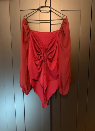 Dunkelroter weinroter Body V-Ausschnitt Mesh 4XL plus size SHEIN curve, merk: Shein Curve, staat: Heel goed, maat: 4XL / 48 / 20, € 10,00, € 11,20 inclusief Kopersbescherming