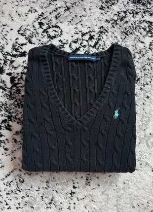 Pull Col V Torsadé Ralph Lauren V-Neck Sweater | Femme | Preppy & Vintage, marque: Ralph Lauren, état: Très bon état, taille: L / 40 / 12, 39,00 €, 41,65 € Protection acheteurs incluse