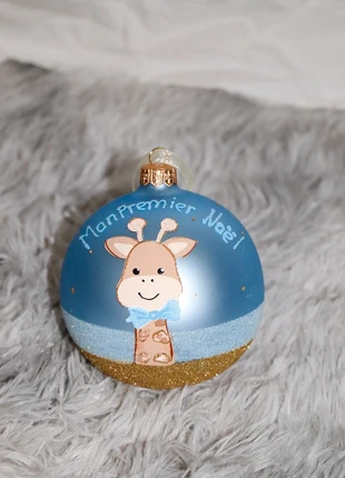 Boule de Noël Mon Premier Noël – Bleu girafe – en verre décoré, brand: Decoris, condizioni: Ottime, €3.00, €3.85 include la Protezione acquisti