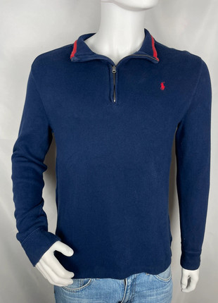 Pull quarter/half zip Ralph Lauren col camionneur bleu taille S. D1-03, marca: Ralph Lauren, estado: Muito bom, tamanho: S, €44.00, €46.90 inclui Proteção do Comprador
