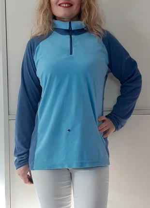 Veste polaire quart de zip bleu multicolore Columbia logo brodé avec manches longues TXL pour femme, merk: Columbia, staat: Heel goed, maat: XL / 42 / 14, € 15,00, € 16,45 inclusief Kopersbescherming